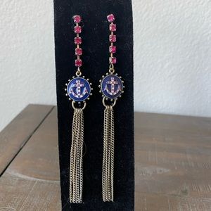 NWOT RARE Betsey Johnson Nautical Anchor Earrings